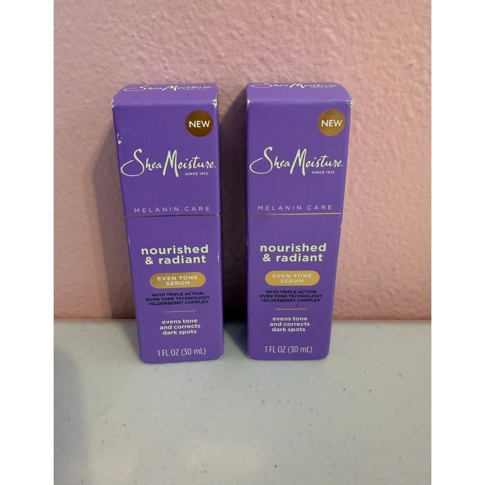 x2- SheaMoisture Melanin Care Nourished & Radiant Even Tone Serum 1oz Niacinamid
